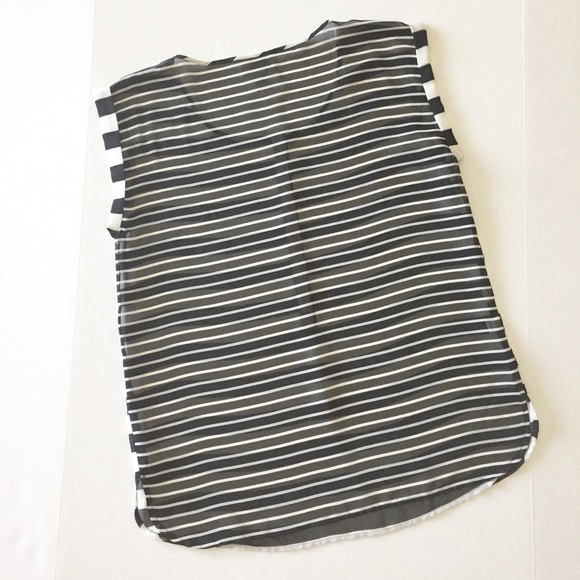 Ann Taylor Loft Sheer Striped Top Size S - Picture 3 of 7
